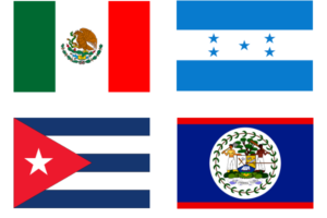 drapeau-mexique-cuba-belize-honduras